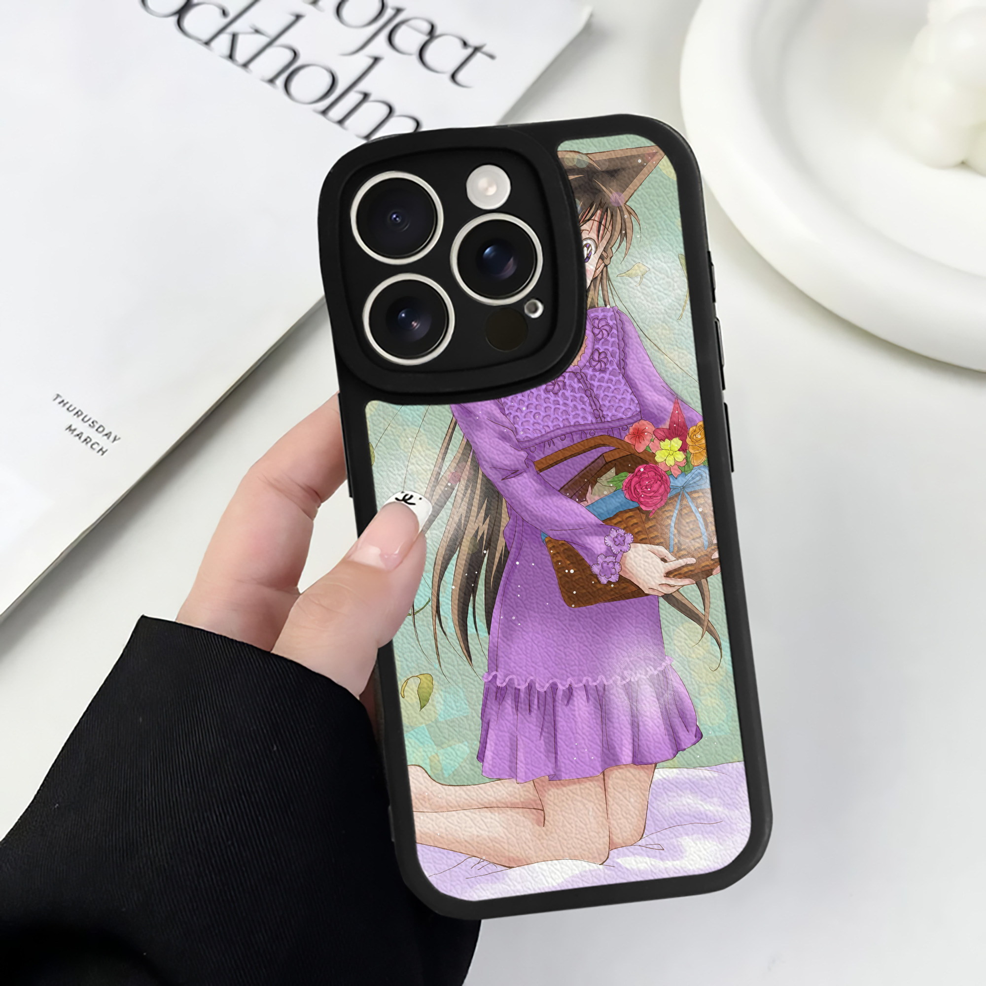 （画像用） 名探偵コナン Detective Conan 【iPhone 16シリーズ対応】シリコンスマホケース（レザー調） 材質：シリコン